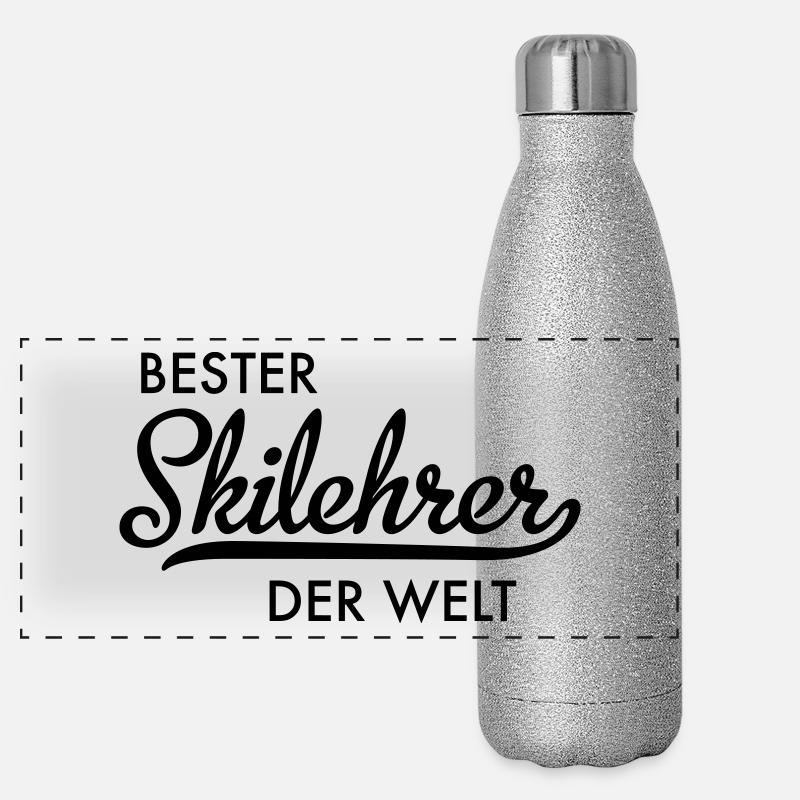 Bester Skilehrer Panorama Glitzer Isolierflasche 500 ml