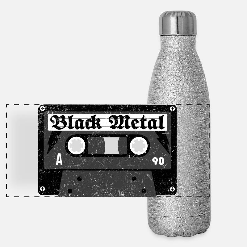 Black Metal Cassette Gourde isotherme panoramique pailletée 500 ml