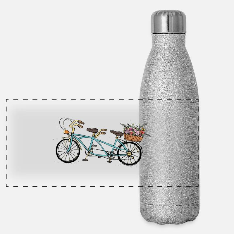 Tandem de fleurs Gourde isotherme panoramique pailletée 500 ml