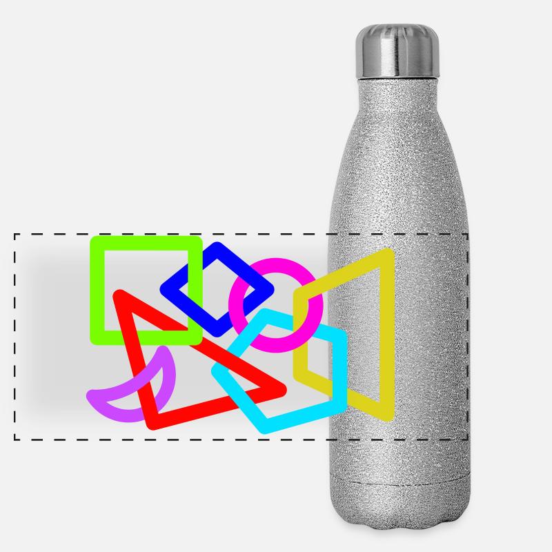 Formes néon entrelacées Gourde isotherme panoramique pailletée 500 ml