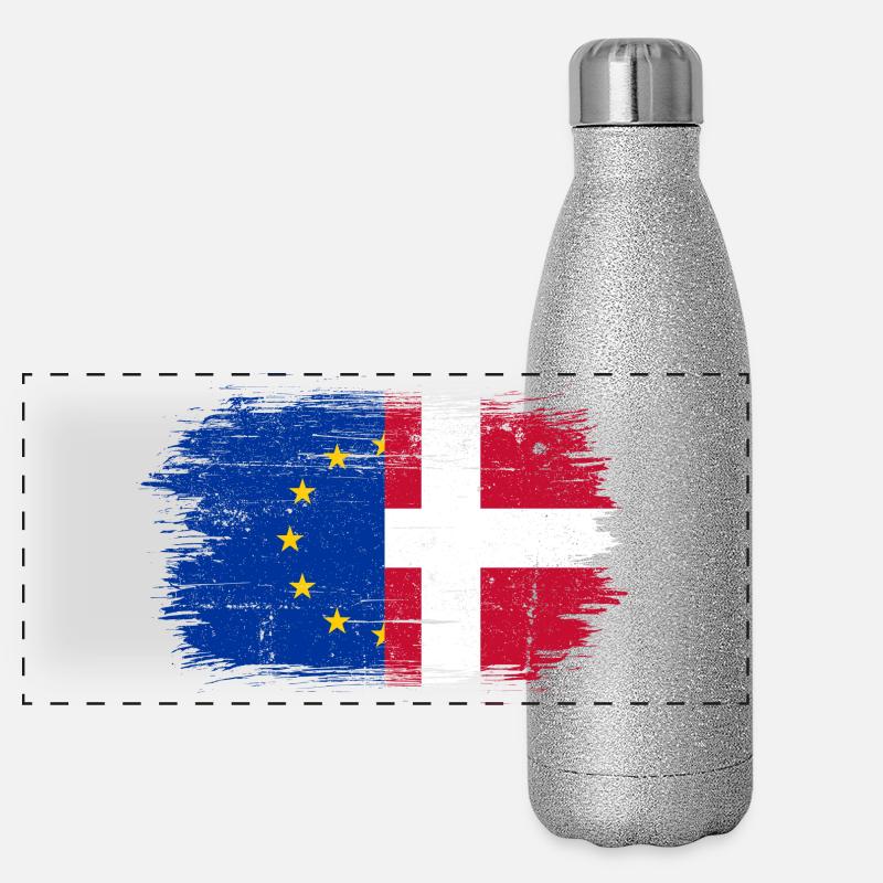 UE Danemark Drapeau Fusion Gourde isotherme panoramique pailletée 500 ml