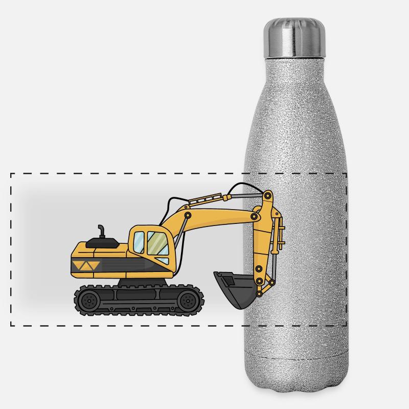 Excavator Panoramic Glitter Thermal Bottle 500 ml