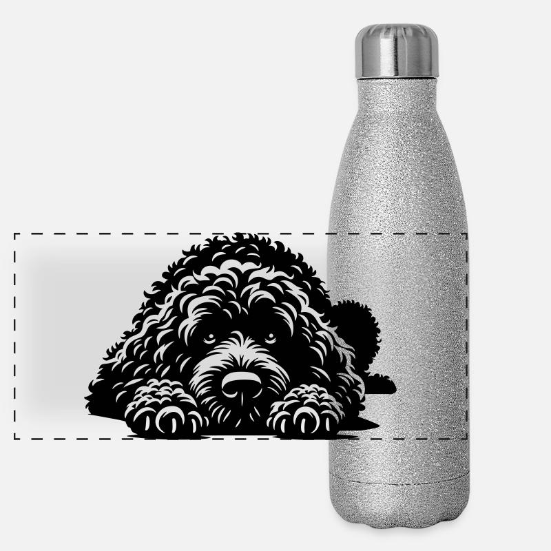 Spanischer Wasserhund Panorama Glitzer Isolierflasche 500 ml