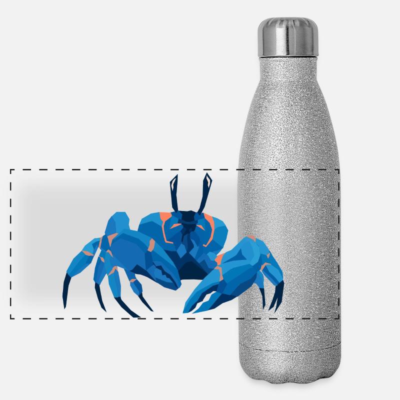 Krabe Bleu Style Polygonal Gourde isotherme panoramique pailletée 500 ml
