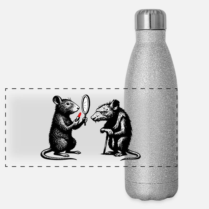 Ratten Noir Spiegelduell Panorama Glitzer Isolierflasche 500 ml