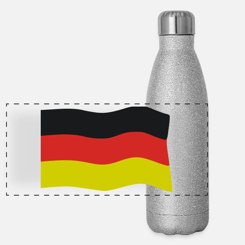 Drapeau Allemagne Gourde isotherme panoramique pailletée 500 ml