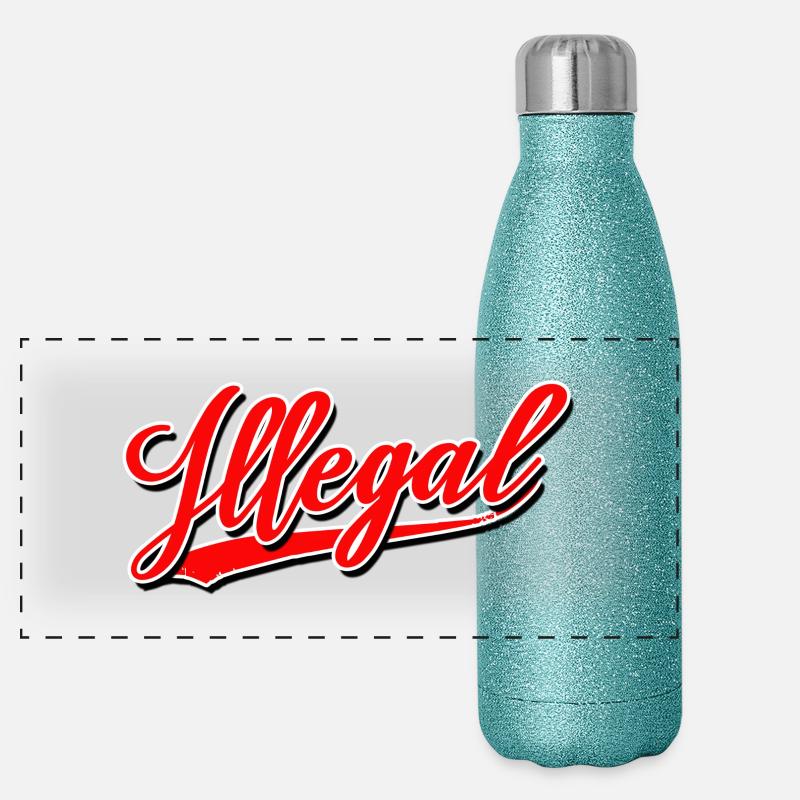 illegal gesetzlos gesetzwidrig ungesetzlich demo Panorama Glitzer Isolierflasche 500 ml