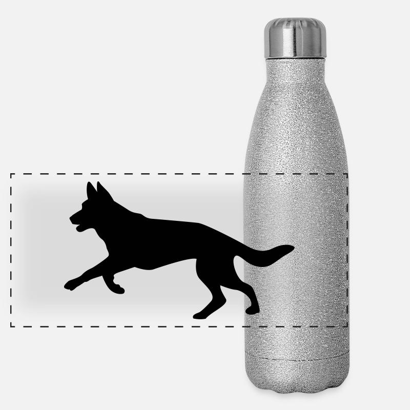 Deutscher Schäferhund Panorama Glitzer Isolierflasche 500 ml