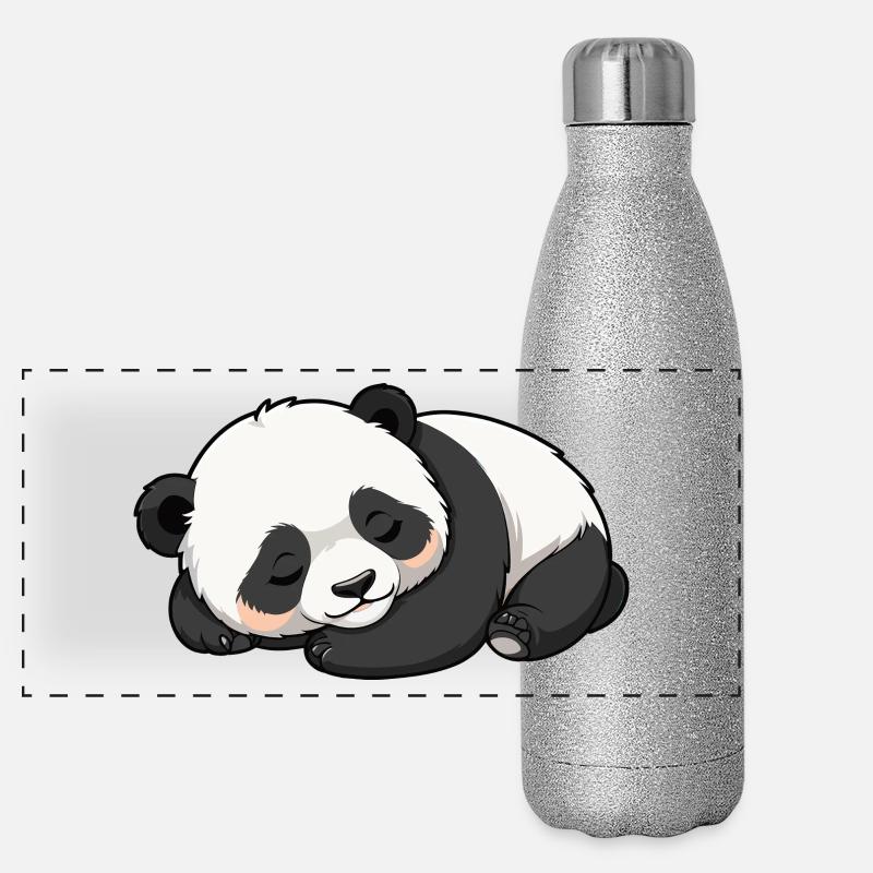 Panda endormi - Design animalier Gourde isotherme panoramique pailletée 500 ml