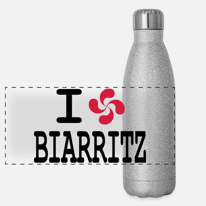 i love biarritz - lauburu Gourde isotherme panoramique pailletée 500 ml