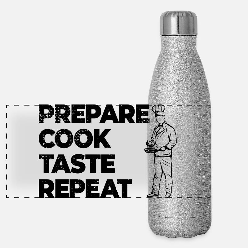 Kochen Motivation Panorama Glitzer Isolierflasche 500 ml