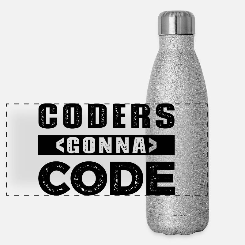 Coders Gonna Code Panorama Glitzer Isolierflasche 500 ml