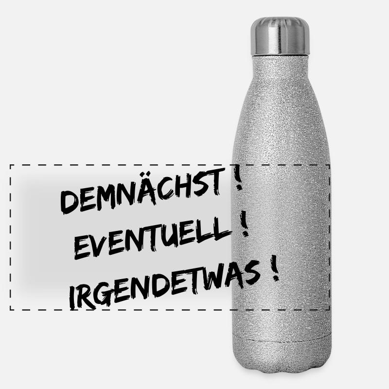 Demnaechst - Panorama Glitzer Isolierflasche 500 ml - Silber Glitzer