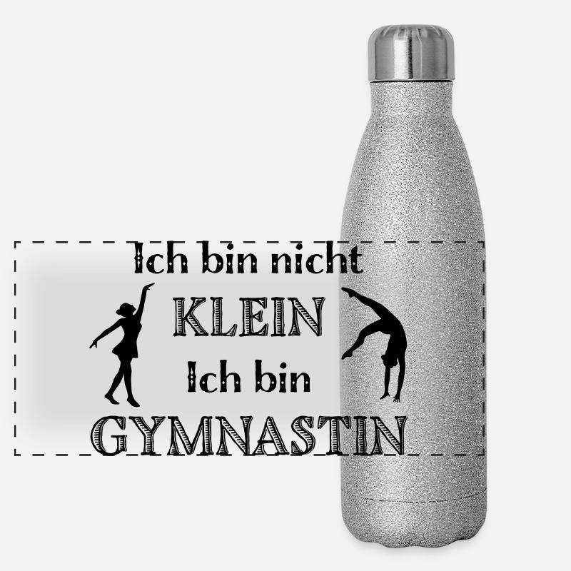 Ich bin nicht klein ich bin Gymnastin - Gymnastik  Panorama Glitzer Isolierflasche 500 ml
