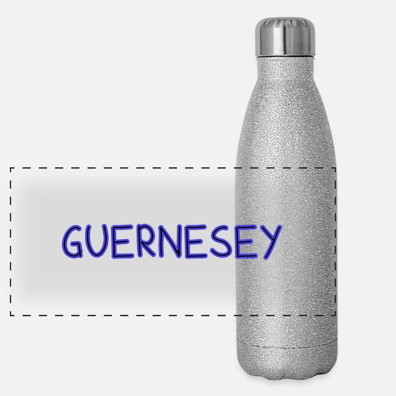 GUERNSEY. ENGLAND Panoramic Glitter Thermal Bottle 500 ml