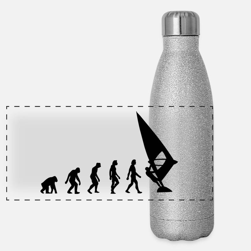 Die Evolution von Windsurfing Panorama Glitzer Isolierflasche 500 ml