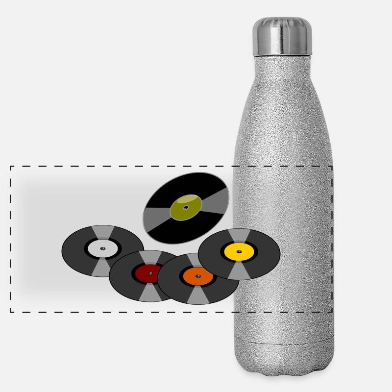 Schallplatten Panorama Glitzer Isolierflasche 500 ml