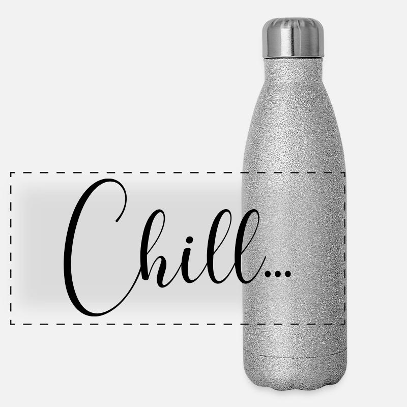 CHILL - Panoramic Glitter Thermal Bottle 500 ml - silver glitter