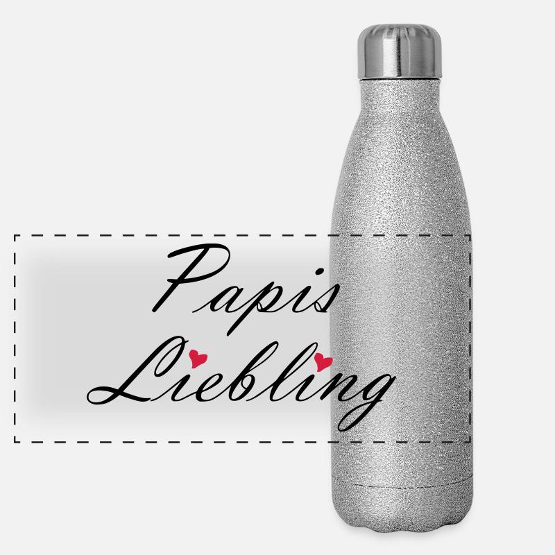 Papis Liebling Baby Schwanger Geburt Geschenk Panorama Glitzer Isolierflasche 500 ml