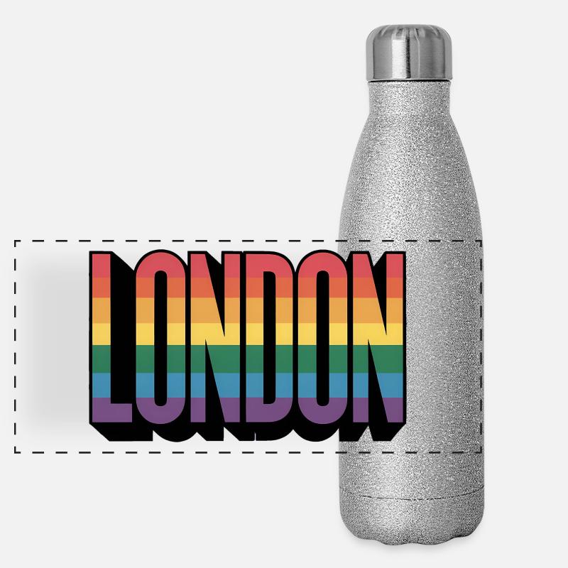 Londres - Logo de la ville queer cool Gourde isotherme panoramique pailletée 500 ml