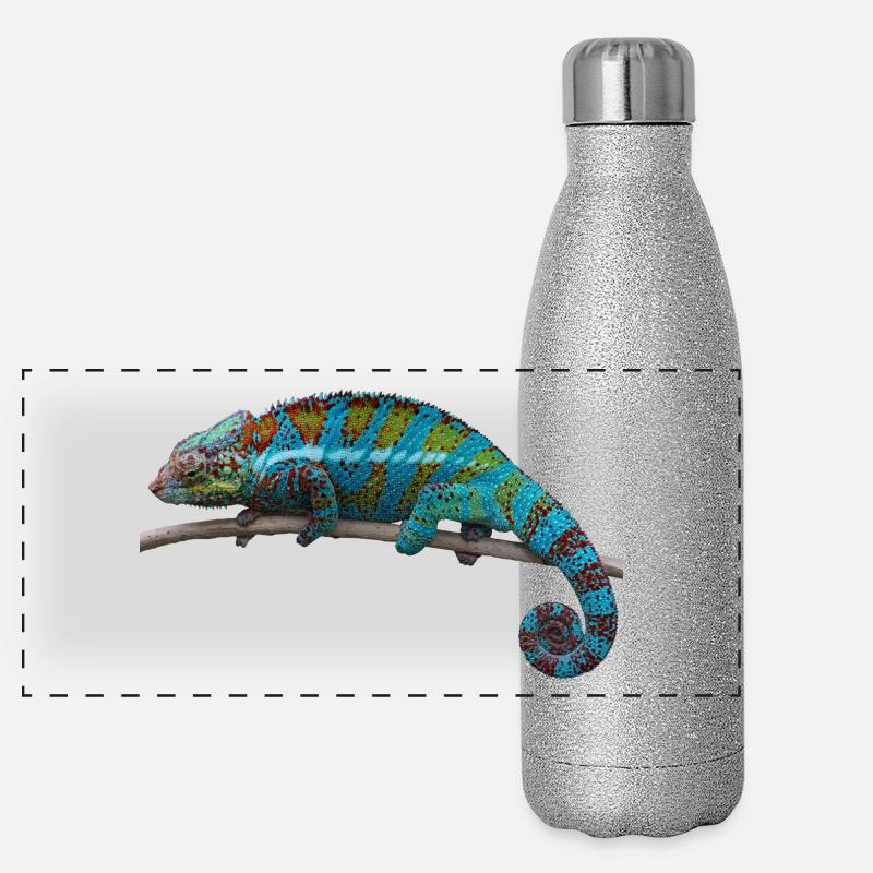 chameleon - Panoramic Glitter Thermal Bottle 500 ml - silver glitter