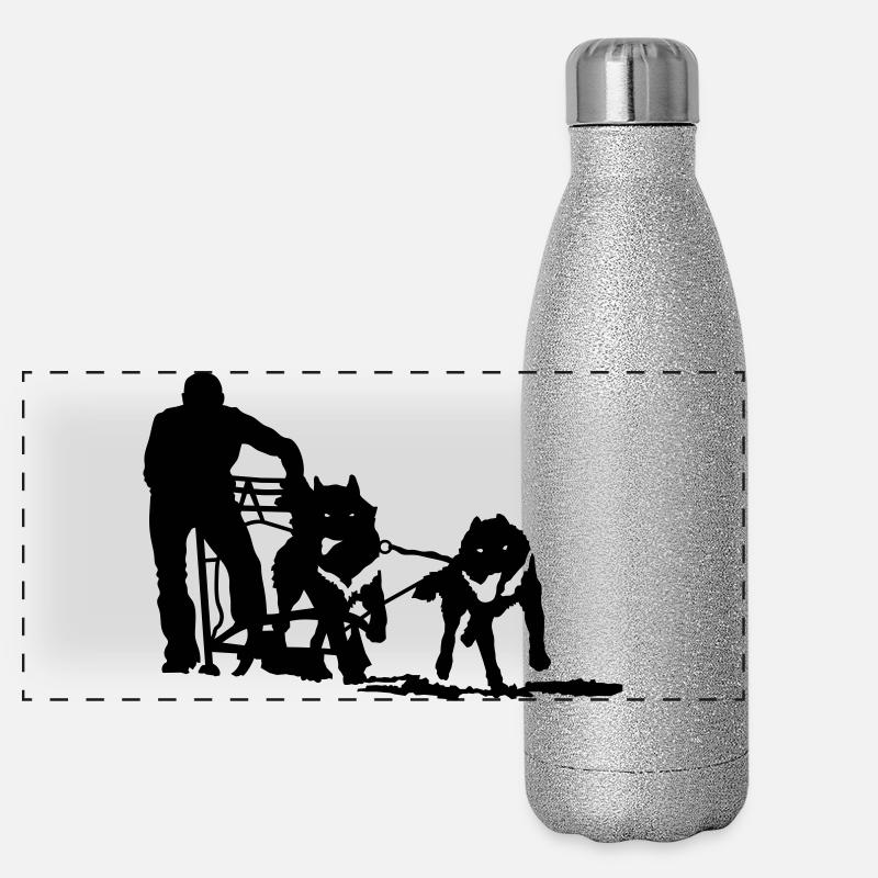 Hundeschlitten Panorama Glitzer Isolierflasche 500 ml