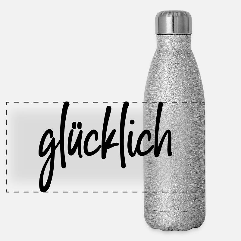 glücklich Panorama Glitzer Isolierflasche 500 ml