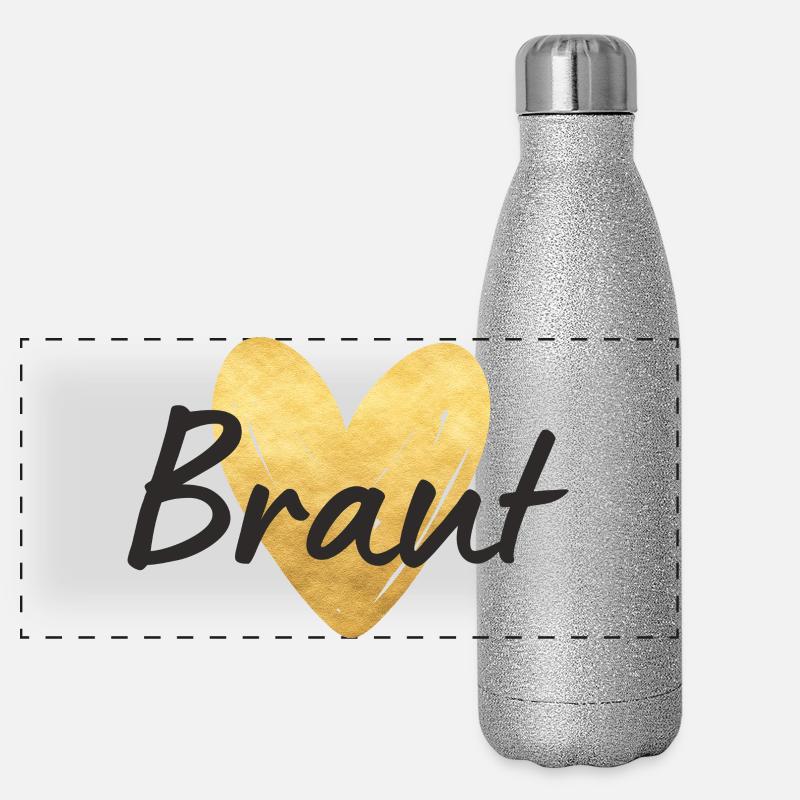 Braut Jungesellinnenabschied Panorama Glitzer Isolierflasche 500 ml