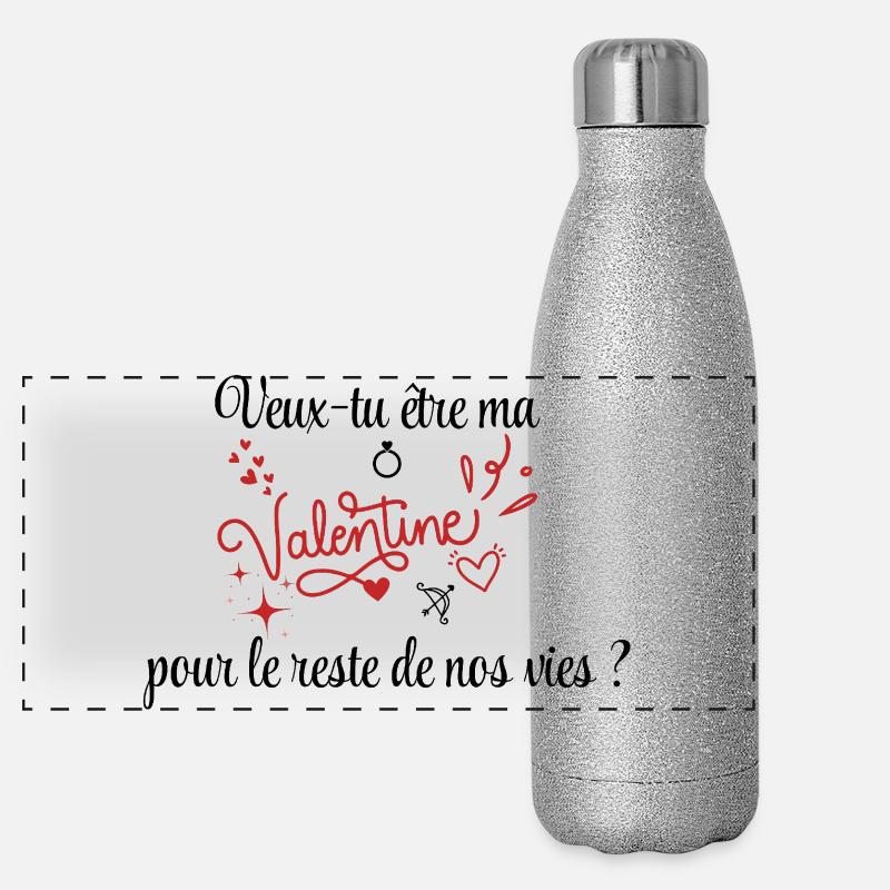 Demande en mariage, Saint-Valentin, Romantique Gourde isotherme panoramique pailletée 500 ml