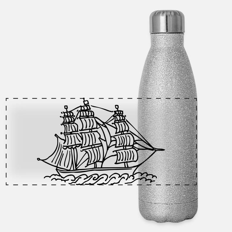 Schiff Panorama Glitzer Isolierflasche 500 ml