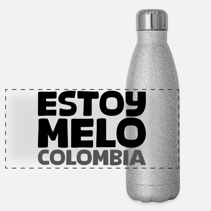 ESTOY MELO in black Panoramic Glitter Thermal Bottle 500 ml