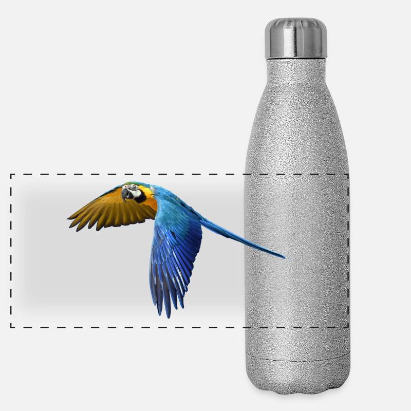 perroquet perroquet oiseau vogel2 Gourde isotherme panoramique pailletée 500 ml
