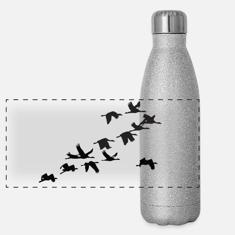 Kraniche Panorama Glitzer Isolierflasche 500 ml