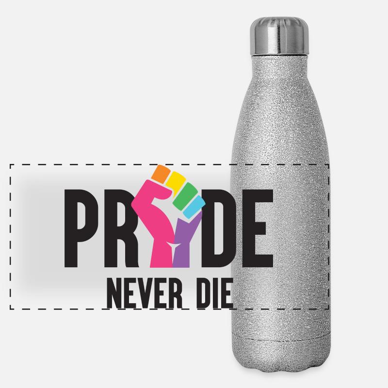 Pride Month LGBT - Pride Never Die Panorama Glitzer Isolierflasche 500 ml