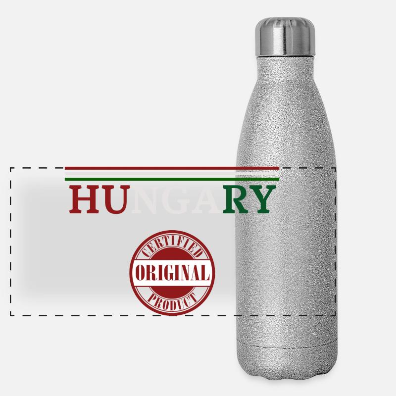 Fierté hongroise, drapeau de la Hongrie Gourde isotherme panoramique pailletée 500 ml