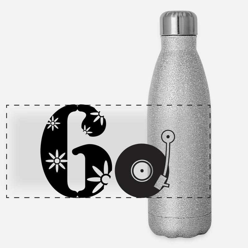60er Sechzigster Sixties 60. Panorama Glitzer Isolierflasche 500 ml