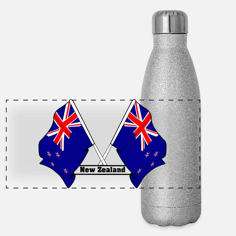 Drapeau néo-zélandais Gourde isotherme panoramique pailletée 500 ml