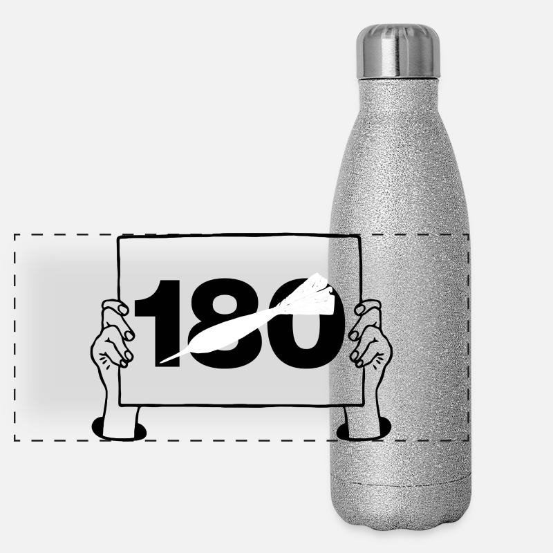 180 Enseigne d’éventail de fléchettes, cent quatre-vingt, Darts Junkie Gourde isotherme panoramique pailletée 500 ml