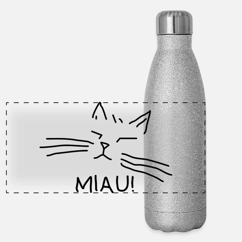 Propriétaire de chat Miaulement de chat Gourde isotherme panoramique pailletée 500 ml