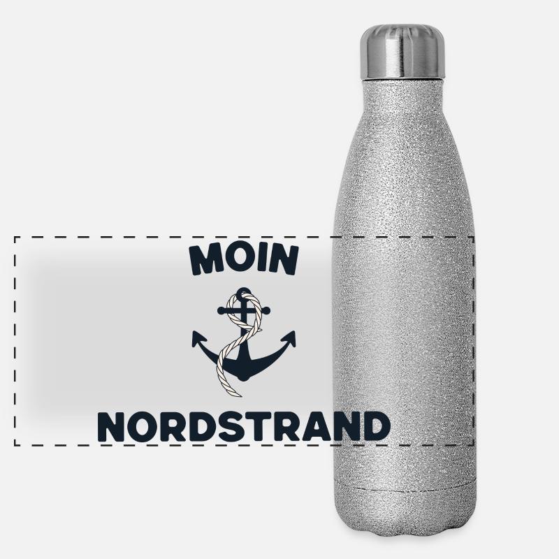 Moin Nordstrand – Maritimes Anker-Design Panorama Glitzer Isolierflasche 500 ml