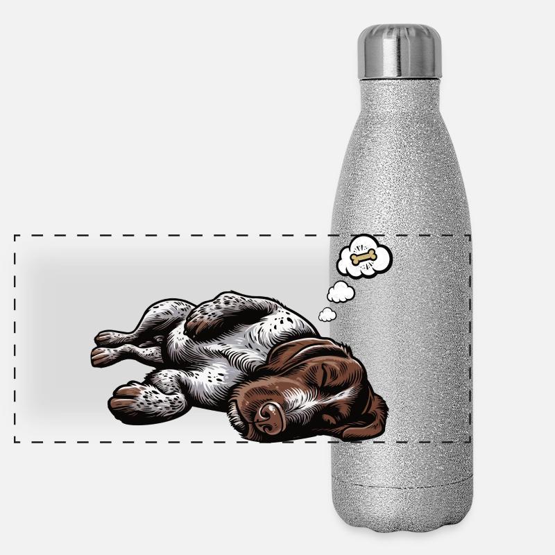 Deutsch Drahthaar Deutsch-Drahthaar Besitzer Panorama Glitzer Isolierflasche 500 ml