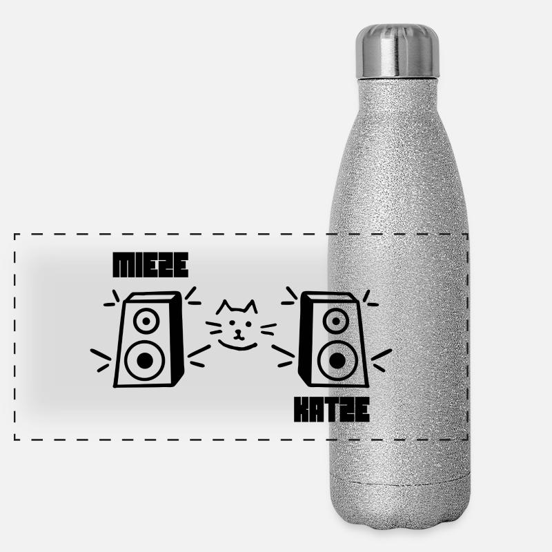 Kitty Cat Rave Techno Gourde isotherme panoramique pailletée 500 ml