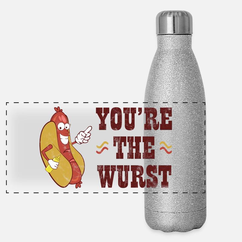 Journée mondiale Bratwurst - Bratwurst Gourde isotherme panoramique pailletée 500 ml