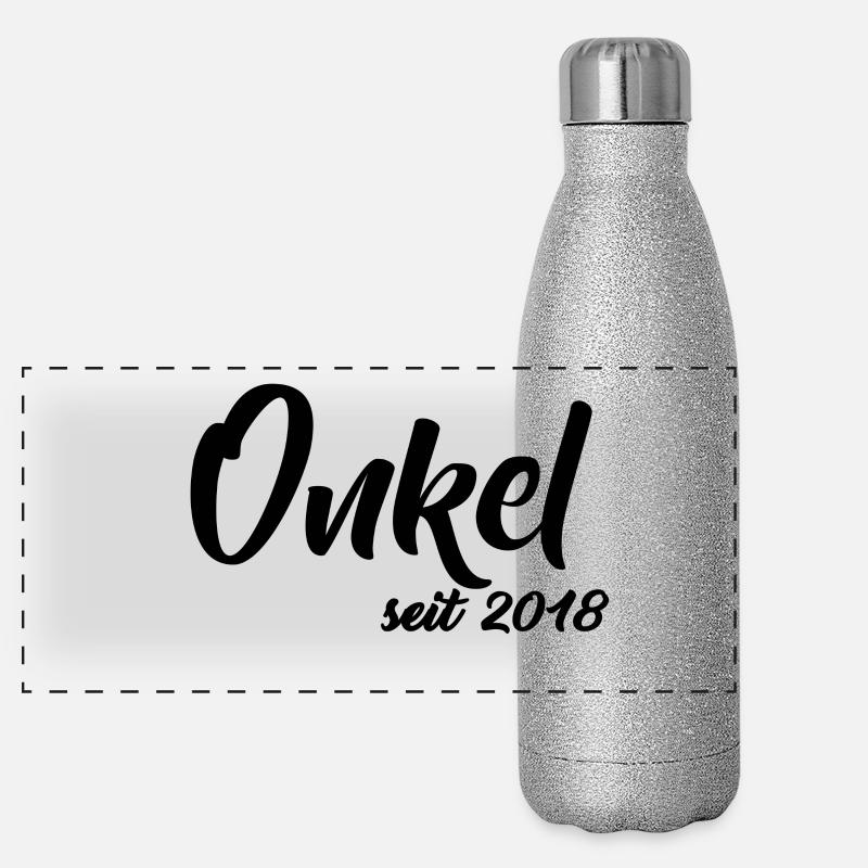 Onkel seit 2018 - Patenonkel Geburt Geschenk Panorama Glitzer Isolierflasche 500 ml