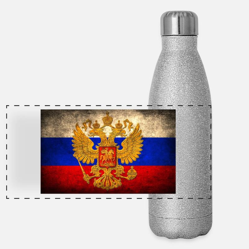 Russian Flag Panorama Glitzer Isolierflasche 500 ml