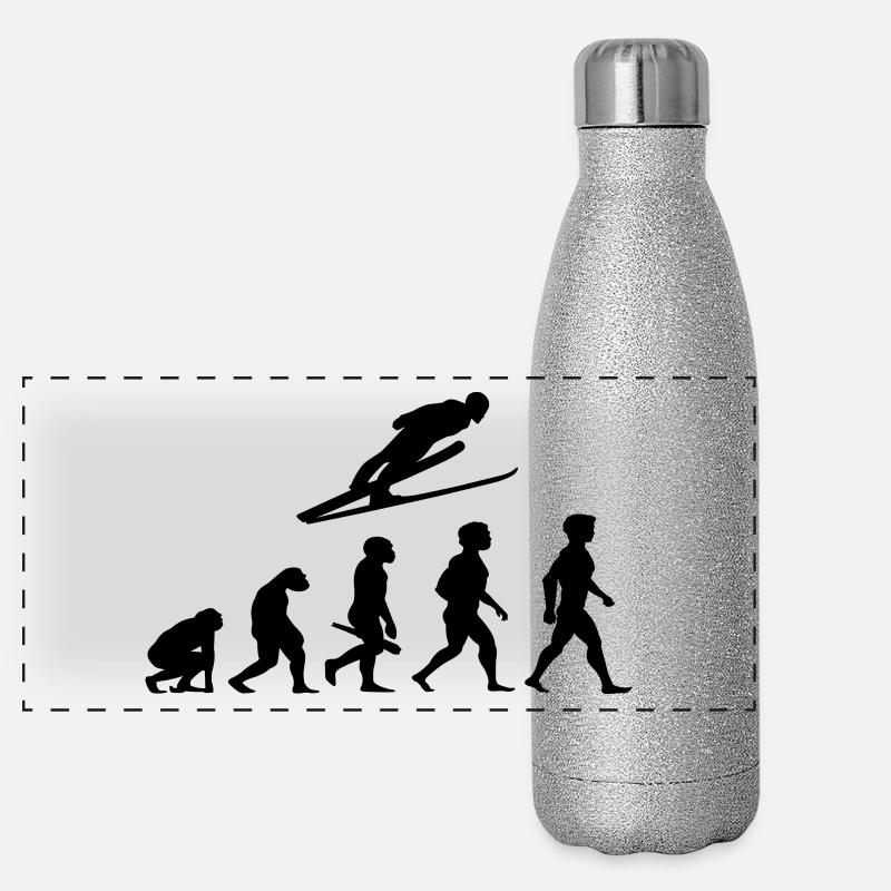 Evolution Ski Weitsprung Skiflug Skispringen Panorama Glitzer Isolierflasche 500 ml