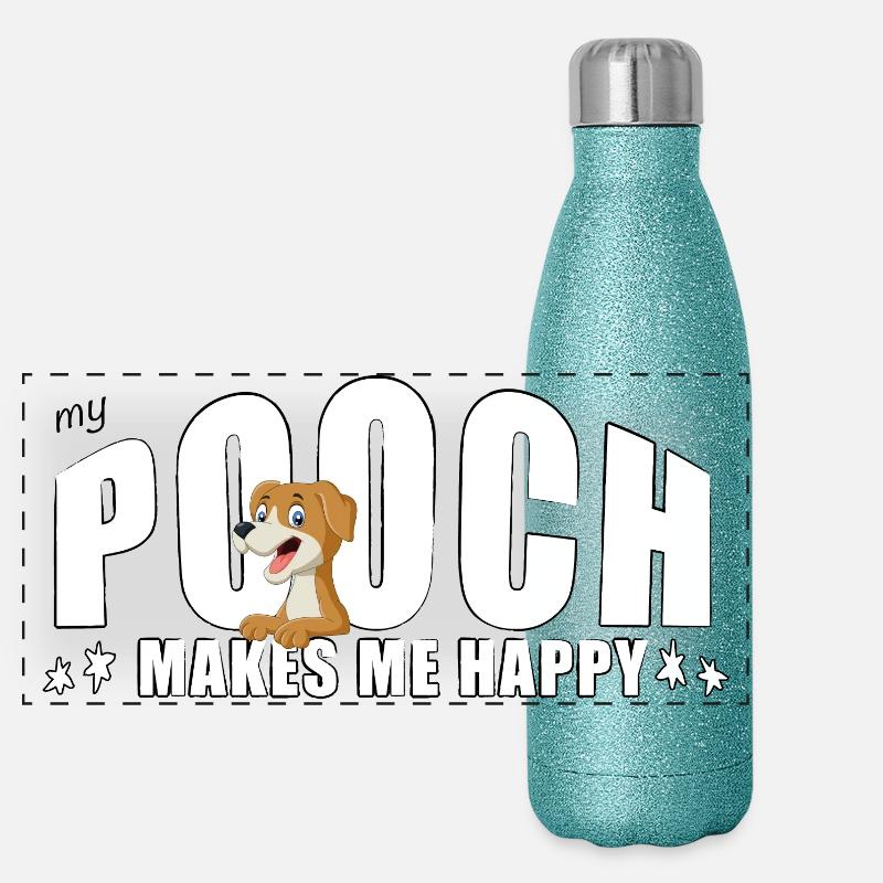 MY POOCH makes me happy Panoramic Glitter Thermal Bottle 500 ml