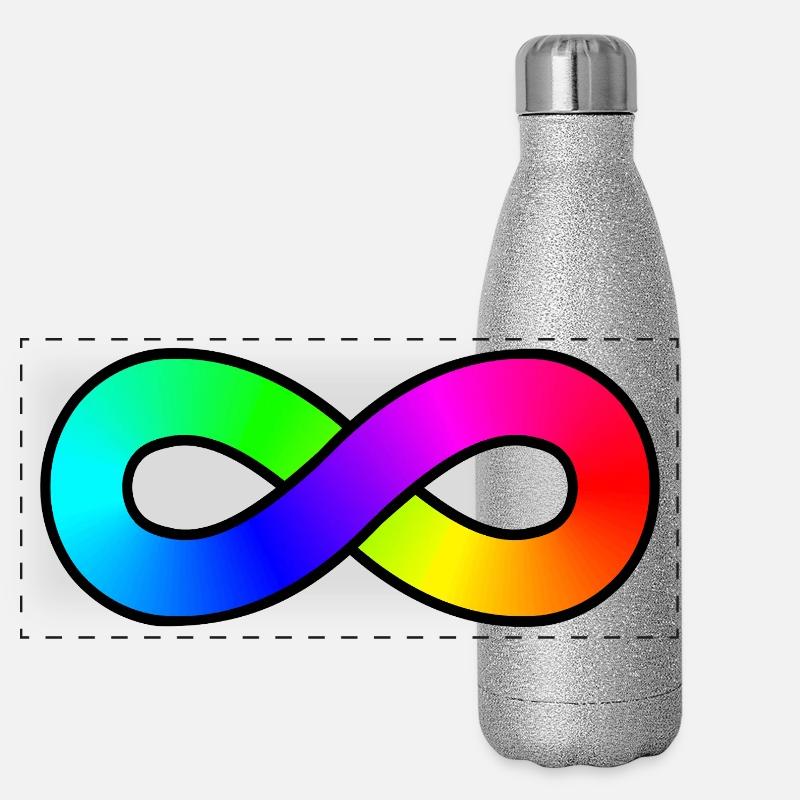 Autismus Regenbogen Unendlichkeit Panorama Glitzer Isolierflasche 500 ml
