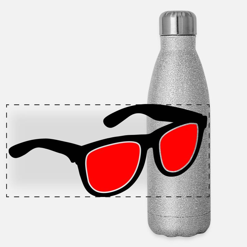 Lunettes de soleil - Gourde isotherme panoramique pailletée 500 ml - paillettes argentées
