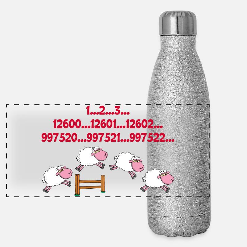 Schlaflosigkeit Panorama Glitzer Isolierflasche 500 ml